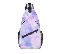 Sling Bag Purple Pastel Tie Dye Hiking Daypack Crossbody Shoulder Backpack Travel Chest Pack for Men Women
