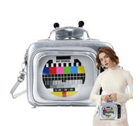 Sling Bag,Retro TV Shape Shoulder Bag - Stylish Portable Handbag for Women Daily Commute School Studio Travel Outdoor Home