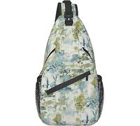 Sling Bag, Slate Blue Print Crossbody Sling Backpack for Casual Shoulder Women and Men