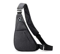 Sling Bag Small Waterproof Shoulder Backpack For Travel Hiking Anti-Thief Crossbody Chest Daypack Personal Pocket Bag, Black for Left Hand User, S, Small Pocket Bag