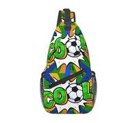 Sling Bag Soccer Concept Pop Art Style Unisex Over The Shoulder Bag Anti-Theft Chest Pack For Outdoor Camping Men