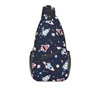 Sling Bag Space Rocket Childish Cosmic Hiking Daypack Crossbody Shoulder Backpack Travel Chest Pack for Men Women