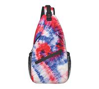 Sling Bag Spiral Tie Dye Blue Red Swirl Hiking Daypack Crossbody Shoulder Backpack Travel Chest Pack for Men Women