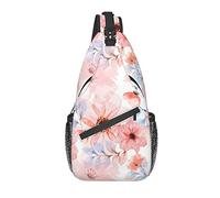 Sling Bag Spring Pink Flower Abstract Hiking Daypack Crossbody Shoulder Backpack Travel Chest Pack for Men Women