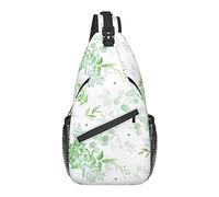 Sling Bag Succulent Cactus Cacti Green Botanical Hiking Daypack Crossbody Shoulder Backpack Travel Chest Pack for Men Women