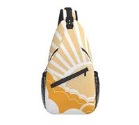 Sling Bag Sun Cloud Nature Yellow Sunrise Custom Hiking Daypack Crossbody Shoulder Backpack Travel Chest Pack for Men Women