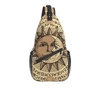 Sling Bag Sun Moon Vintage Style Magic Witchy Hiking Daypack Crossbody Shoulder Backpack Travel Chest Pack for Men Women