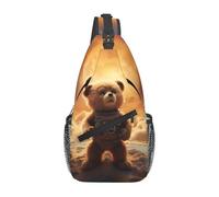 Sling Bag The Little Bear On The Planet Prints Cross Chest Bags Lightweight Durable One Strap Shoulder Chest Bag, For Walking, Outdoor, Running, Daily, Sports