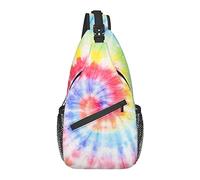 Sling Bag Tie Dye Rainbow Spiral Swirl Hiking Daypack Crossbody Shoulder Backpack Travel Chest Pack for Men Women