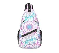 Sling Bag Watercolor Boho Dreamcatcher Mandala Magic Hiking Daypack Crossbody Shoulder Backpack Travel Chest Pack for Men Women