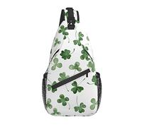 Sling Bag Watercolor Clover Leaves St. Patrick's Day Hiking Daypack Crossbody Shoulder Backpack Travel Chest Pack for Men Women