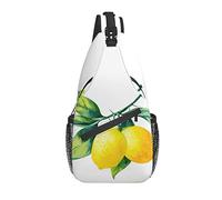 Sling Bag Watercolor Lemon Fruit Hiking Daypack Crossbody Shoulder Backpack Travel Chest Pack for Men Women