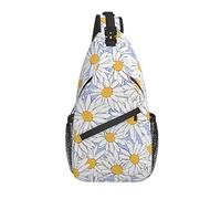 Sling Bag White Daisy Flower Bloom Pastel Hiking Daypack Crossbody Shoulder Backpack Travel Chest Pack for Men Women