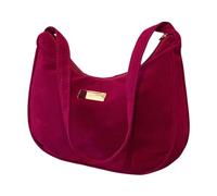 Sling Bag Women Shoulder Bag Fashion Pattern Solid Color Velvet Advanced Retro Casual Zipper Practical (RD2, One Size)