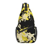 Sling Bag Yellow Black Camo Camouflage Hiking Daypack Crossbody Shoulder Backpack Travel Chest Pack for Men Women