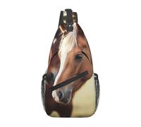 Sling Bags for Women Men Adorable Horse Sling Backpack Adjustable Belt Bum Bags Fanny Pack for Travel Sports Running Hiking Waist Packs, Black, One Size