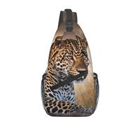 Sling Bags for Women Men African Animal Leopard Sling Backpack Adjustable Belt Bum Bags Fanny Pack for Travel Sports Running Hiking Waist Packs, Black, One Size