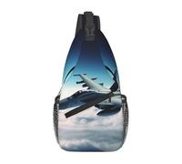 Sling Bags for Women Men Aircraft Fighter Jets Sling Backpack Adjustable Belt Bum Bags Fanny Pack for Travel Sports Running Hiking Waist Packs, Black, One Size