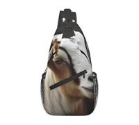 Sling Bags for Women Men Animals Goat Sling Backpack Adjustable Belt Bum Bags Fanny Pack for Travel Sports Running Hiking Waist Packs, Black, One Size