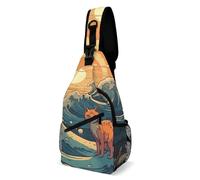 Sling Bags for Women Men Anime Style Cat Sling Backpack Adjustable Belt Casual Chest Daypack Bum Bags