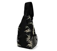 Sling Bags for Women Men Asian Bamboo Sling Backpack Adjustable Belt Casual Chest Daypack Bum Bags