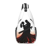 Sling Bags for Women Men Ballroom Dance Sling Backpack Adjustable Belt Bum Bags Fanny Pack for Travel Sports Running Hiking Waist Packs, Black, One Size