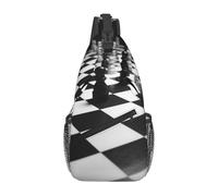 Sling Bags for Women Men Black White Chess Checkerboard Sling Backpack Adjustable Belt Bum Bags Fanny Pack for Travel Sports Running Hiking Waist Packs, Black, One Size