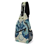 Sling Bags for Women Men Blue Butterfly Pattern Sling Backpack Adjustable Belt Casual Chest Daypack Bum Bags Fanny Pack for Travel Sports Running Hiking Waist Packs, style-3, 38x20cm