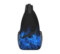 Sling Bags for Women Men Blue Flame Sling Backpack Adjustable Belt Bum Bags Fanny Pack for Travel Sports Running Hiking Waist Packs, Black, One Size