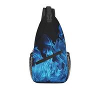 Sling Bags for Women Men Blue Flame Sling Backpack Adjustable Belt Bum Bags Fanny Pack for Travel Sports Running Hiking Waist Packs, Black, One Size