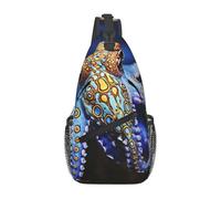 Sling Bags for Women Men Blue Ringed Octopus Sling Backpack Adjustable Belt Bum Bags Fanny Pack for Travel Sports Running Hiking Waist Packs, Black, One Size