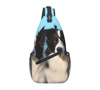 Sling Bags for Women Men Border Collie Sling Backpack Adjustable Belt Bum Bags Fanny Pack for Travel Sports Running Hiking Waist Packs, Black, One Size