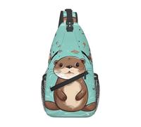 Sling Bags for Women Men Cartoon Cute Otter Sling Backpack Adjustable Belt Bum Bags Fanny Pack for Travel Sports Running Hiking Waist Packs, Black, One Size
