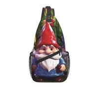 Sling Bags for Women Men Colorful Gnomes Sling Backpack Adjustable Belt Bum Bags Fanny Pack for Travel Sports Running Hiking Waist Packs, Black, One Size