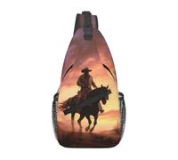 Sling Bags for Women Men Cool Evil Skull Sling Backpack Adjustable Belt Bum Bags Fanny Pack for Travel Sports Running Hiking Waist Packs, Cowboy West, One Size