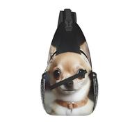 Sling Bags for Women Men cute chihuahua Sling Backpack Adjustable Belt Bum Bags Fanny Pack for Travel Sports Running Hiking Waist Packs, Black, One Size