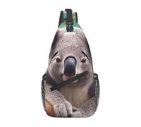 Sling Bags for Women Men Cute Koala Sling Backpack Adjustable Belt Bum Bags Fanny Pack for Travel Sports Running Hiking Waist Packs, Black, One Size