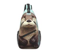Sling Bags for Women Men Cute otter Sling Backpack Adjustable Belt Bum Bags Fanny Pack for Travel Sports Running Hiking Waist Packs, Black, One Size