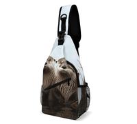 Sling Bags for Women Men Cute Otter Sling Backpack Adjustable Belt Casual Chest Daypack Bum Bags