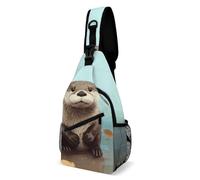 Sling Bags for Women Men Cute Otter Sling Backpack Adjustable Belt Casual Chest Daypack Bum Bags