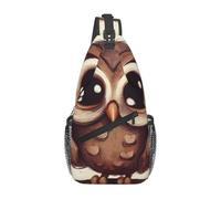 Sling Bags for Women Men Cute Owl Sling Backpack Adjustable Belt Bum Bags Fanny Pack for Travel Sports Running Hiking Waist Packs, Black, One Size