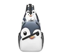 Sling Bags for Women Men Cute Penguin Sling Backpack Adjustable Belt Bum Bags Fanny Pack for Travel Sports Running Hiking Waist Packs, Black, One Size