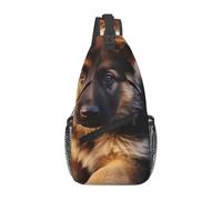 Sling Bags for Women Men German Shepherd Puppy Sling Backpack Adjustable Belt Bum Bags Fanny Pack for Travel Sports Running Hiking Waist Packs, Black, One Size