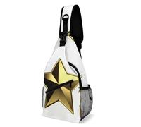Sling Bags for Women Men Gold Star Sling Backpack Adjustable Belt Casual Chest Daypack Bum Bags