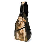 Sling Bags for Women Men Golden Retriever Dog Sling Backpack Adjustable Belt Casual Chest Daypack Bum Bags