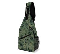 Sling Bags for Women Men Green Army Digital Camouflage Sling Backpack Adjustable Belt Casual Chest Daypack Bum Bags
