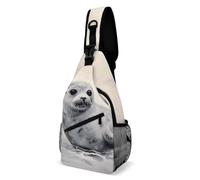 Sling Bags for Women Men Harp Seal Painting Sling Backpack Adjustable Belt Casual Chest Daypack Bum Bags