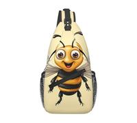 Sling Bags for Women Men Honey Bee Sling Backpack Adjustable Belt Bum Bags Fanny Pack for Travel Sports Running Hiking Waist Packs, Black, One Size