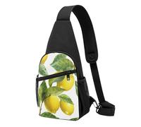 Sling Bags for Women Men Lemon Branch Leaves Sling Backpack Adjustable Belt Bum Bags Fanny Pack for Travel Sports Running Hiking Waist Packs