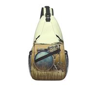 Sling Bags for Women Men Music Drum in Field Sling Backpack Adjustable Belt Bum Bags Fanny Pack for Travel Sports Running Hiking Waist Packs, Black, One Size